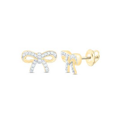 1/10CTW-NAT DIA NK GIFT BOW EARRING