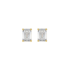 14KT Yellow Gold 0.67CTTW Lab-Created Emerald Cut Earrings (Not Certif