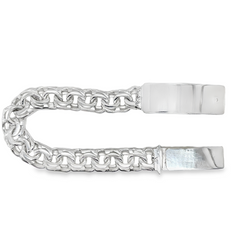 9MM STERLING SILVER CHINO LINK BRACELET IN 6IN