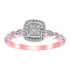 LADIES RING 1/5 CT ROUND DIAMOND 10K ROSE GOLD