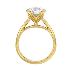 LADIES SOLITAIRE RING 4CT ROUND DIAMOND 14K YELLOW GOLD