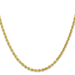 10KT Gold 3MM Solid Rope Chain 18IN