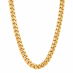 10KT Yellow Gold 7mm Miami Cuban Monaco Chain 22