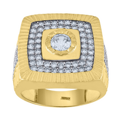 10KT Gold Mens Cubic Zirconia Ring