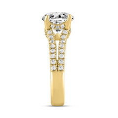 LADIES RING 3 1/2CT ROUND DIAMOND 14K YELLOW GOLD (CENTER STONE ROUND DIAMOND 3CT )