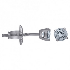 925 Sterling Silver Womens Cubic Zirconia 4mm Round Classic Studs Earr