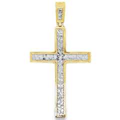10KT Yellow Diamond Cut Cross Charm