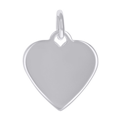925 Sterling Silver Womens Engravable Disc Heart Charm Pendant