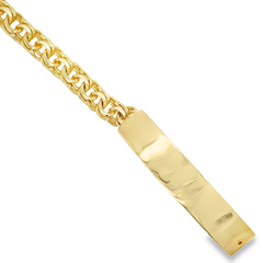 10KT Gold 8MM Solid Regular Chino Link ID Bracelet 8