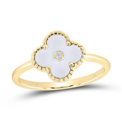 0.010CTW-DIA NK GIFT CLOVER RING