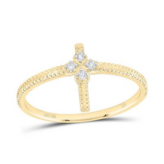0.03CTW-NAT DIA CN GIFT CROSS RING