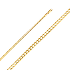 10KT Gold Solid Curb 2.5MM Chain 18 Inches