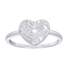 925 Sterling Silver Womens Nugget Heart Ring Size 8