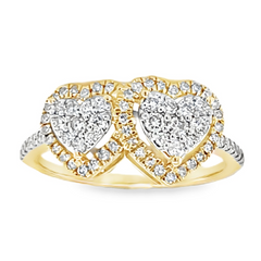LADIES RING 0.50CT ROUND DIAMOND 14K YELLOW GOLD