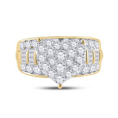 10K YELLOW GOLD ROUND DIAMOND HEART BRIDAL ENGAGEMENT RING 2 CTTW