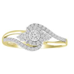 10K YELLOW GOLD LADIES RING 0.25CT DIAMOND