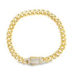 10KT Yellow Gold 6mm Miami Cuban Monaco Bracelet 8