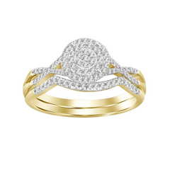 BRIDAL SET 0.25CT ROUND DIAMOND 10K YELLOW GOLD