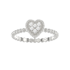 LADIES RING 0.10CT ROUND DIAMOND IN STERLING SILVER