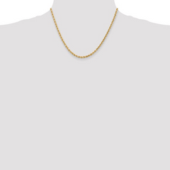10KT Gold 3MM Solid Rope Chain 18IN