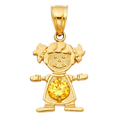 10KT GIRL NOVEMBER CHARM FOR MOM