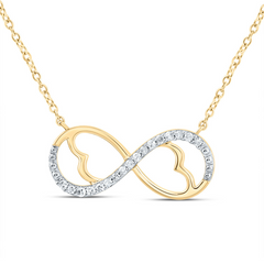 10KT GOLD 1/12CTW GENUINE DIAMOND INFINITY NECKLACE (18 INCH)