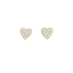 14KT Yellow Gold Heart Diamond Earrings (0.34CT)