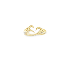 10KT YELLOW GOLD HEART RING ADJUSTABLE