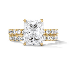 6.37CTTW Certified Lab-Created Emerald Cut Diamond Engagement Ring and