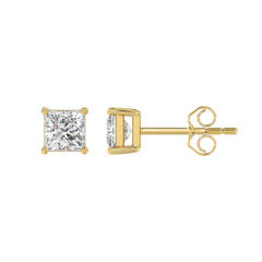 14K Yellow Gold 1.50CTW Certified Lab-Grown Diamond Princess Solitaire