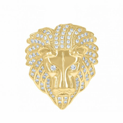 10KT Gold Cubic-Zirconia Lion Ring