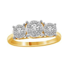 LADIES RING 1/3 CT ROUND DIAMOND 10K YELLOW GOLD
