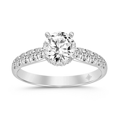 1.5 CTTW Certified Lab-Created Hidden Halo Round Diamond Solitaire Engagement Ring in 14KT White Gold Setting (Center 1.00CT)