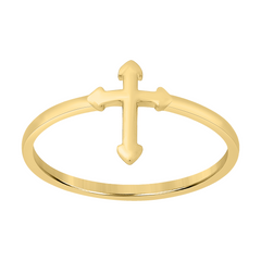 10kt Yellow Gold Womens Cross Religious Ring