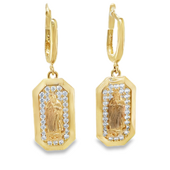 10KT Gold Virgin Mary Virgen de Guadalupe Earrings