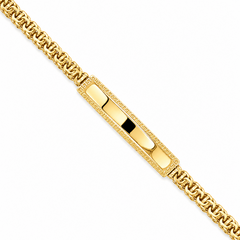 10KT Gold 5MM Chino Bar Monaco Bracelet with Greek Bars, Greek Border