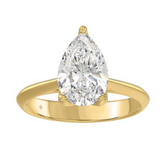 3.0 CT Certified Lab-Created Pear Diamond Solitaire Engagement Ring in
