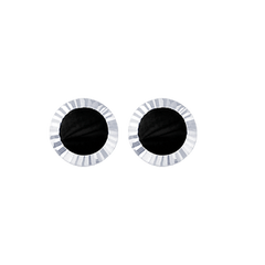 Sterling Silver Black Circle Stud Earrings