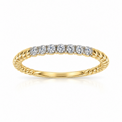 LADIES BAND 0.11CT ROUND DIAMOND 14K YELLOW GOLD