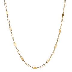 10KT Gold Mirror Paperclip Chain, 1.1MM 18 Inches