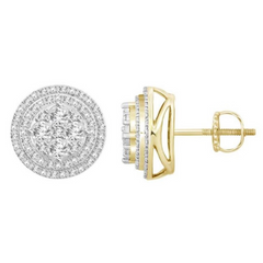 10K YELLOW GOLD STUD EARRINGS 0.35CT DIAMOND