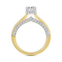LADIES RING 2 7/8CT ROUND/BAGUETTE/PRINCESS/OVAL DIAMOND 14K YELLOW GOLD (CENTER STONE OVAL DIAMOND 1 1/2CT)
