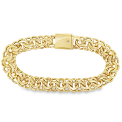 10KT Gold Solid 11MM Chino Link Bracelet. 8.25 inches FREE ENGRAVING
