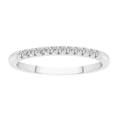 LADIES BAND 0.15CT ROUND DIAMOND 14K WHITE GOLD