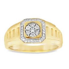 10KT 0.10CT DIAMOND MEN'S RING
