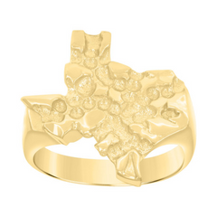 10KT Yellow Gold Large Nugget Texas Ring