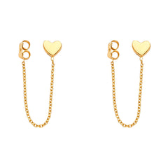 14 KT Lady's Heart Earrings