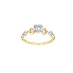 14KT YELLOW GOLD 0.15CT DIAMOND ENGAGEMENT RING