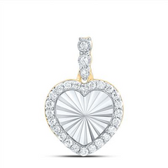 10KT YELLOW GOLD 1/6CTW-NATURAL DIAMONDS HEART PENDANT