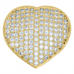 10kt Gold Womens Cubic Zirconia Heart Ring